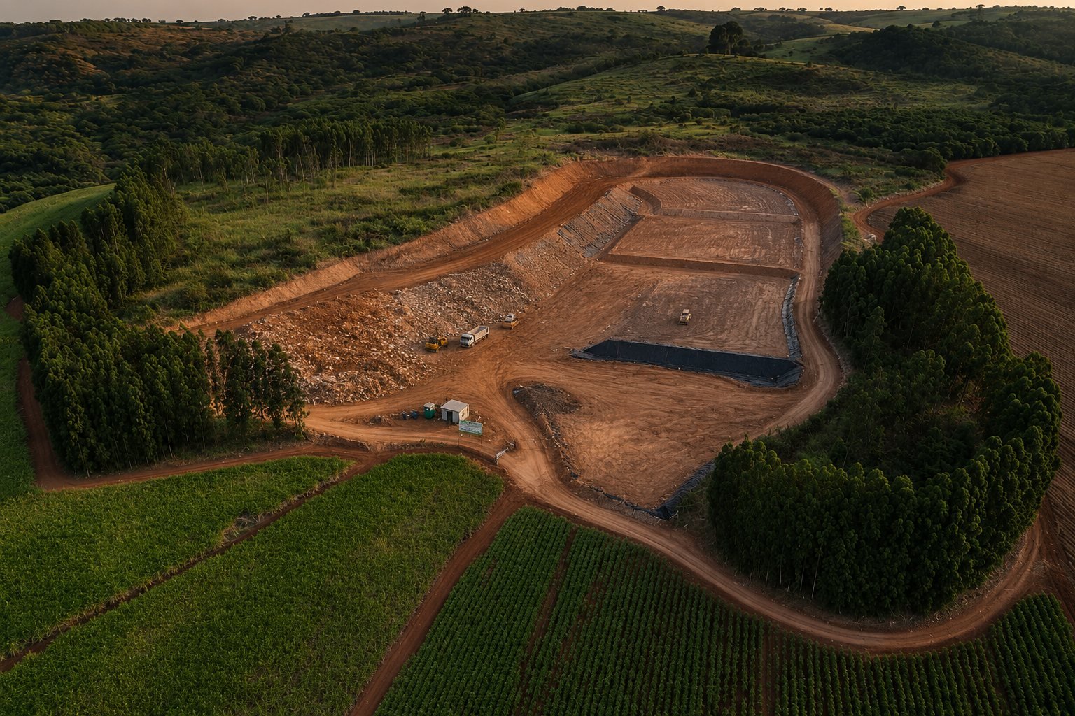 Simulação de aterro de RCC em operação consolidada